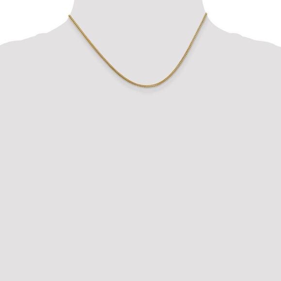 1.25mm 14k Yellow Gold Solid Franco Chain Necklace, 16 Inch - Picture 2 of 8